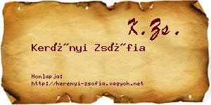 Kerényi Zsófia névjegykártya
