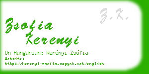 zsofia kerenyi business card